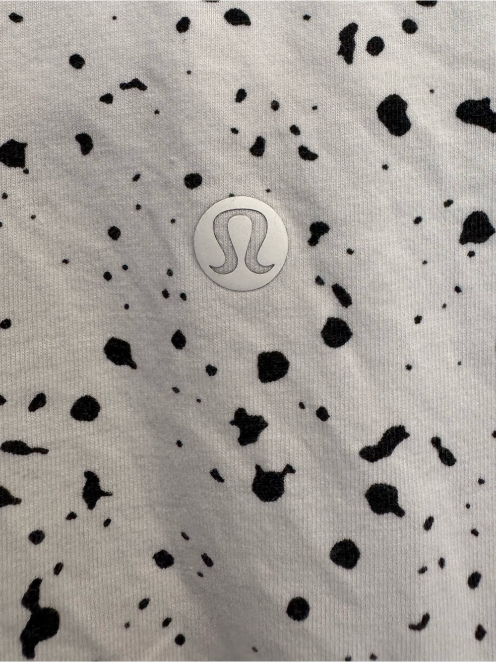 Lululemon Love Crew Short Sleeve Revitalize Splatter White Graphite Grey Sz 10 - Picture 4 of 6